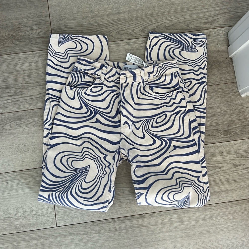 Zara blue swirl denim